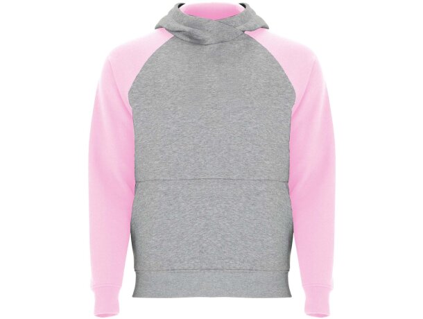 Sudadera con capucha bicolor infantil Roly Badet Gris mezcla/morado detalle 26