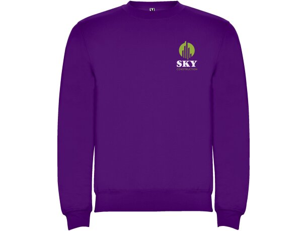 Sudadera cuello redondo unisex Clásica Roly personalizable Morado detalle 96