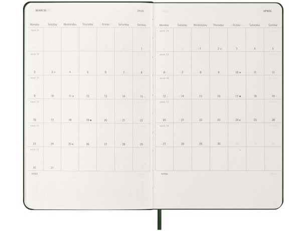 Planificador semanal Moleskine con tapa dura de 12 meses detalle 22