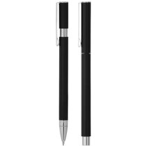 Set de bolígrafo y roller en negro mate negro intenso Set de bolígrafo y roller en negro mate negro intenso