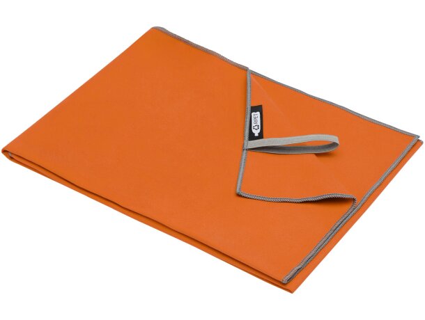 Toalla ultraligera secado rápido Pieter con certificación GRS Naranja detalle 8