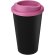 Vaso de plástico con tapa de rosca polipropileno reciclado 350ml Negro intenso/rosa