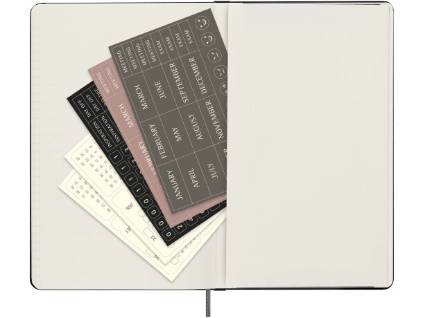 Agenda semanal sin fecha con tapa dura Moleskine 21x13 cm Negro intenso detalle 6