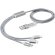 Cable de carga personalizado 100 cm con 5 conectores Versatile Plateado