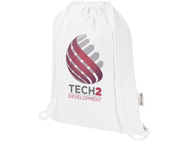 Bolsa con cuerdas Peru Blend de algodón reciclado GRS 5L Blanco detalle 11
