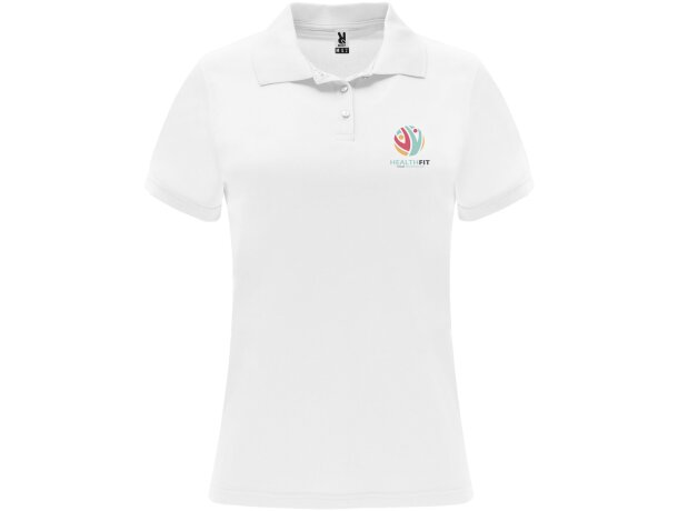 Polo deportivo de manga corta para mujer Monzha Roly Blanco detalle 1