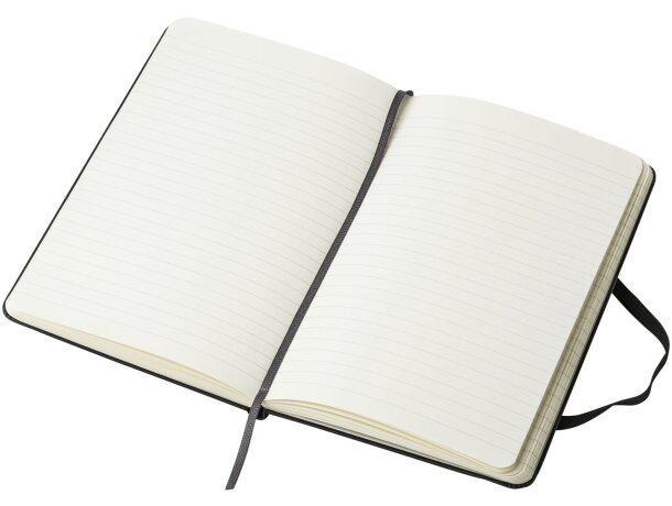 Libreta tapa dura M rayada Classic con cierre elástico Negro intenso detalle 6