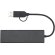 Hub USB 2.0 Rise de aluminio reciclado con 4 puertos y tipo C Negro intenso detalle 2