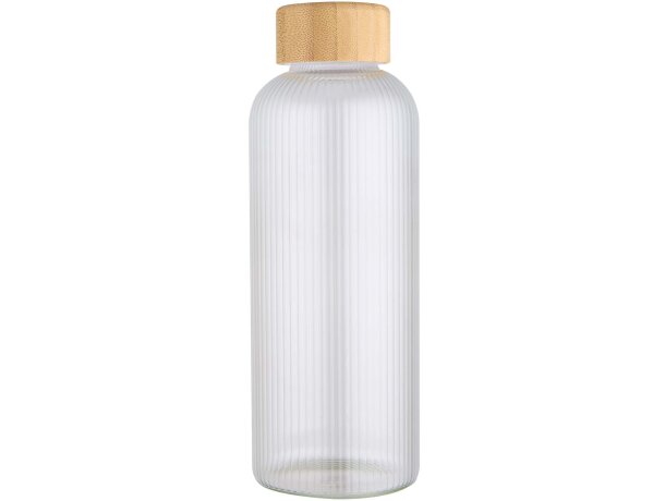 Botella Mirage 650ml vidrio borosilicato con tapa de bambú Transparente detalle 2