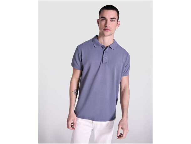 Polo manga corta unisex Cobain Roly acabado vintage detalle 7