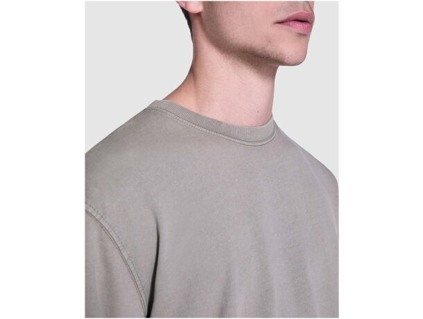 Sudadera cuello redondo unisex Jaya Roly algodón 250 g/m² Amarillo detalle 3