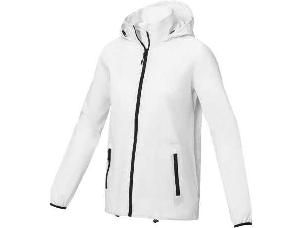 Chaqueta ligera impermeable mujer Dinlas con capucha enrollable Negro intenso detalle 21