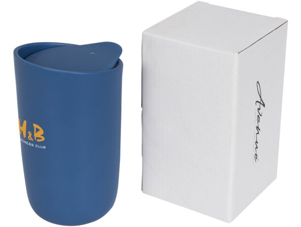 Vaso de cerámica de doble pared de 410 ml Mysa Azul detalle 19