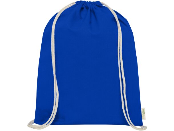 Mochila de cuerdas de algodón orgánico GOTS de 140 g/m² 5L Orissa Azul real detalle 14