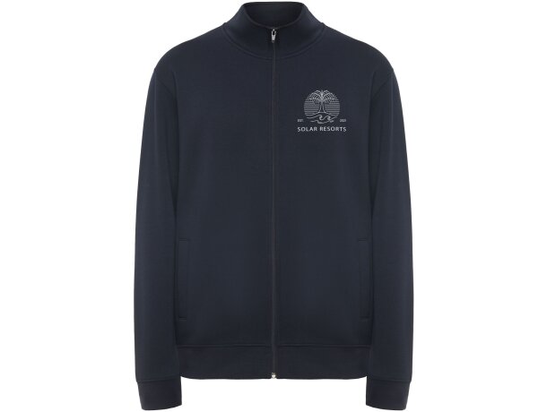 Sudadera cremallera completa unisex Ulan de Roly Azul marino detalle 16