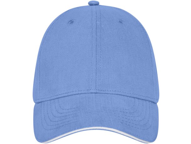 Gorra de 6 paneles Darton personalizadas con detalle de ribete elegante Azul claro detalle 14