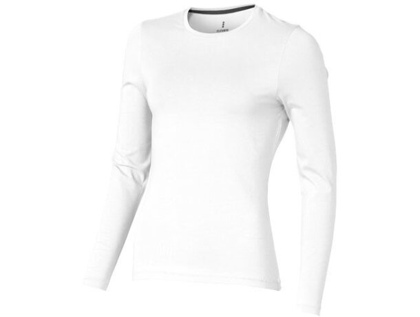 Camiseta de manga larga de mujer ponoka de Elevate 200 gr blanca