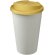 Vaso de plástico con cierre clip y tapa de rosca pp reciclado 350ml Amarillo/blanco