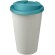 Vaso de plástico con cierre clip y tapa de rosca pp reciclado 350ml Azul aqua/blanco