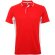 Polo deportivo unisex manga corta Roly Montmelo transpirable Rojo/blanco