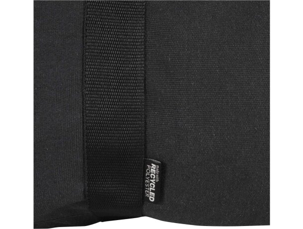 Bolsa de lona reciclada Recanvas 40 L certificada GRS Negro intenso detalle 4