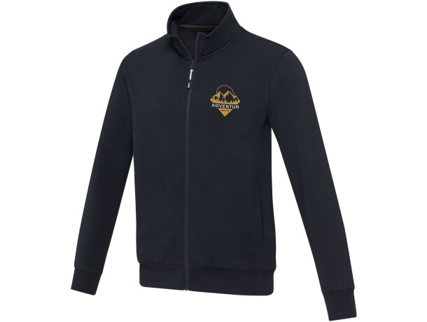 Sudadera cremallera reciclada Aware Galena unisex Azul marino detalle 7