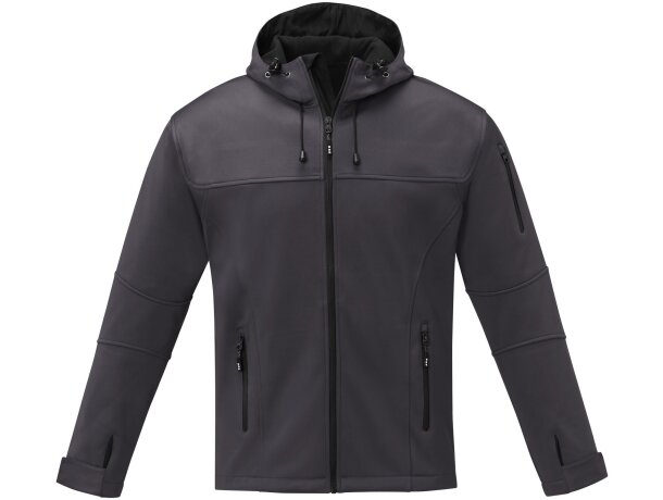 Chaqueta softshell Match para hombre de tres capas Elevate Gris tormenta detalle 9