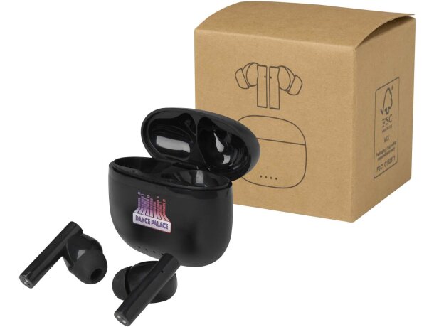 Auriculares True Wireless Alterf con Bluetooth 6.0 reciclados Negro intenso detalle 1