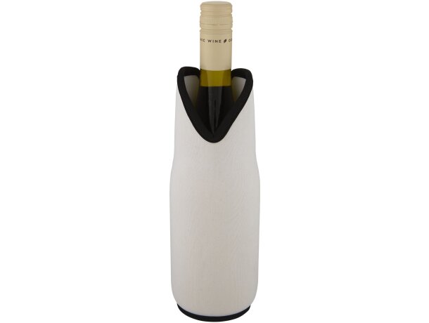Funda de neopreno reciclado para vino Noun Blanco detalle 1