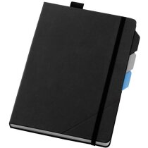 Libreta con separadores y banda elástica personalizada negro intenso Libreta con separadores y banda elástica personalizada negro intenso