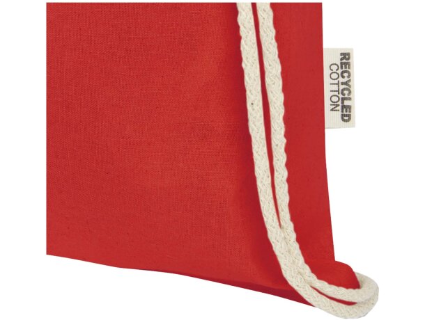 Bolsa con cordón Oregon de algodón reciclado certificado GRS Rojo detalle 16