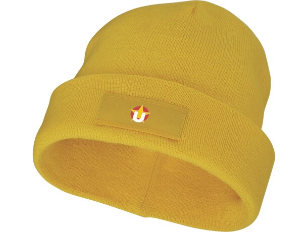 Gorro de lana con parche Boreas Amarillo detalle 5