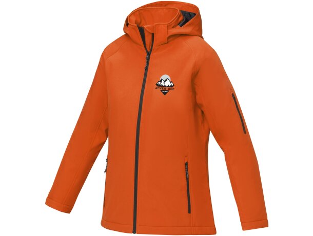 Chaqueta softshell acolchada Notus para mujer con capucha Naranja detalle 6