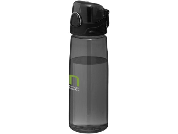 Botella con tapa abatible 700 ml Negro transparente detalle 3