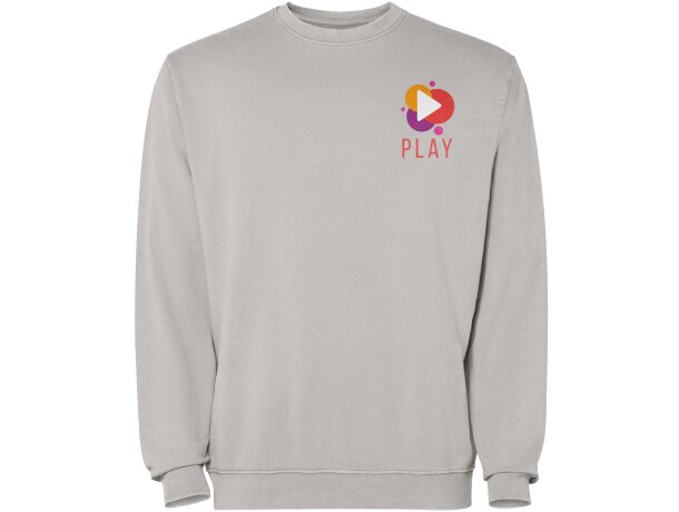 Sudadera cuello redondo unisex Jaya Roly algodón 250 g/m² Gris detalle 6
