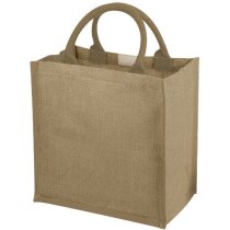 Bolsa de yute con laterales de colores blanco roto Bolsa de yute con laterales de colores blanco roto