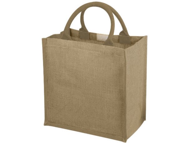 Bolsa de yute con laterales de colores blanco roto Bolsa de yute con laterales de colores blanco roto