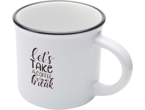 Taza cerámica Bari 240 ml diseño vintage acabado brillante Blanco detalle 4