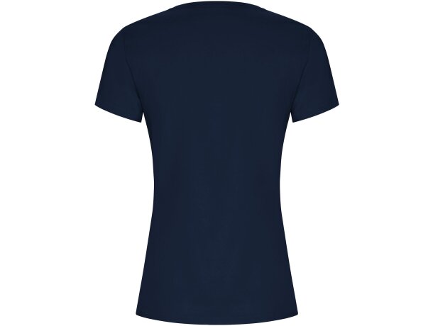 Camiseta mujer algodón orgánico entallada Golden Roly Azul marino detalle 30