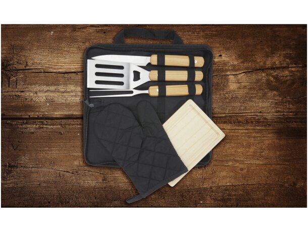 Set de barbacoa de 5 piezas Gratar con utensilios de acero Natural detalle 5