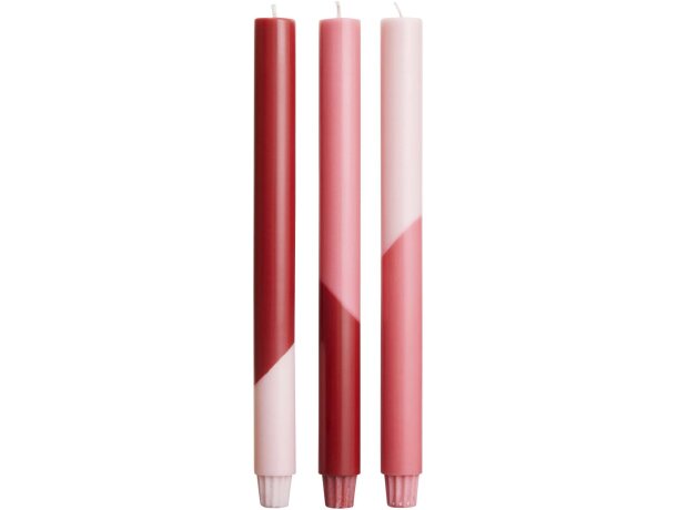 Set 3 velas diagonales Originalhome Eden de cera vegetal Rojo detalle 4