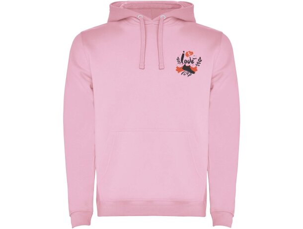 Sudadera con capucha para hombre Urban Roly Rosa claro detalle 166