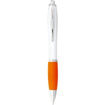Bolígrafo blanco con grip de colores personalizado