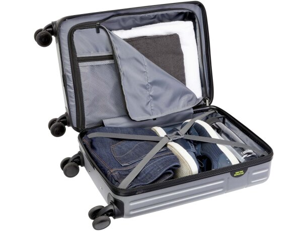 Trolley cabina Rover 20 con ABS reciclado certificado GRS Plateado detalle 11