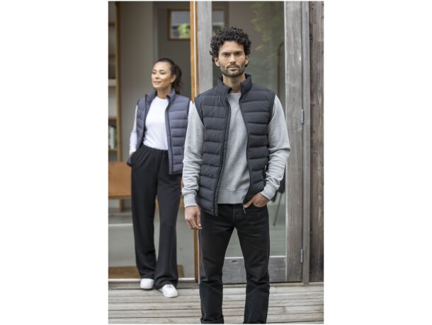 Chaleco aislamiento plumón reciclado hombre Caltha Azul marino detalle 6