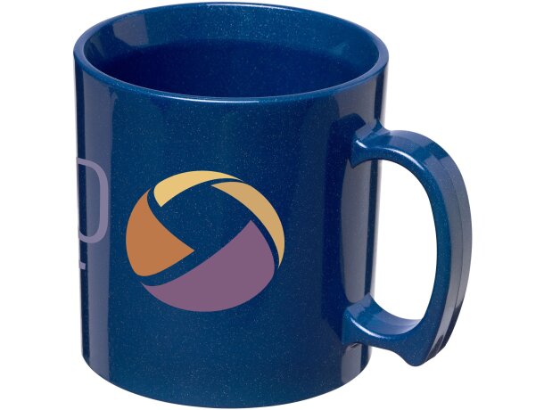 Taza plástico san 300ml con asa integrada personalizable Azul medio detalle 7