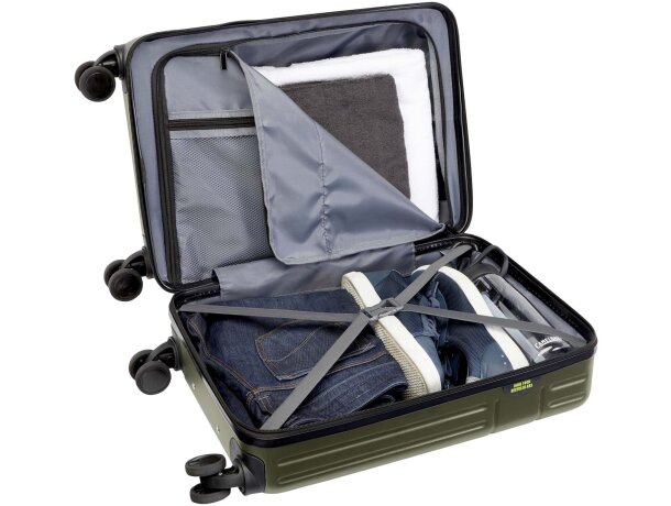 Trolley cabina Rover 20 con ABS reciclado certificado GRS Verde bosque detalle 29