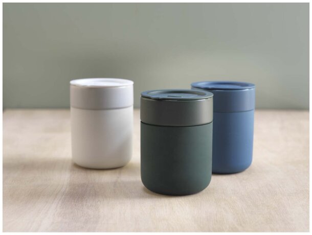 Vaso de cerámica Java 330ml con tapa antiderrames Verde detalle 15