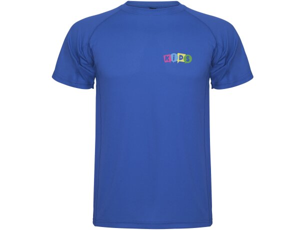 Camiseta deportiva infantil Montecarlo Roly punto piqué Azul real detalle 10