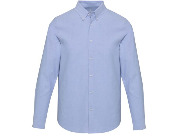 Camisa oxford Sphene algodón BCI sostenible hombre Azul claro detalle 2